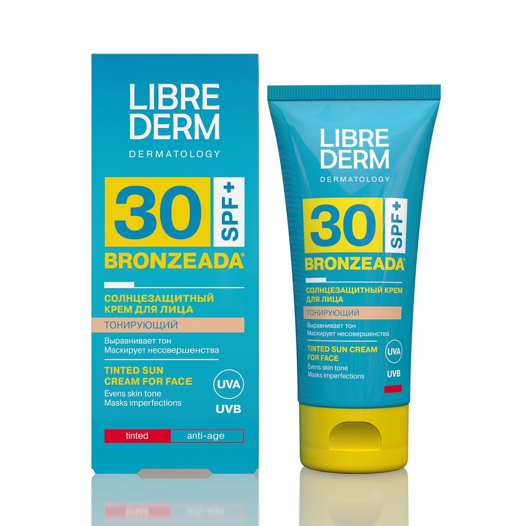 фото упаковки Librederm Bronzeada Солнцезащитный крем для лица тонирующий