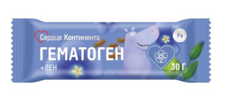 фото упаковки Сердце Континента Гематоген-лен