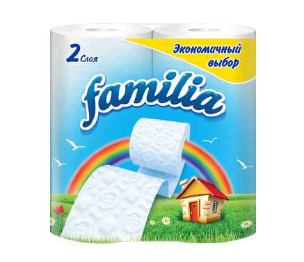 фото упаковки Familia Туалетная бумага Радуга эконом белая