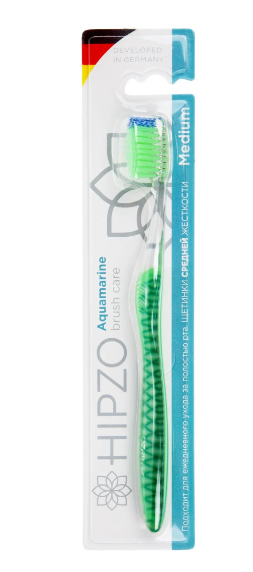 фото упаковки Hipzo Aquamarine Зубная щетка для взрослых