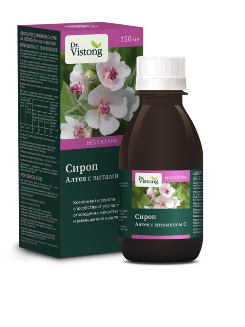 фото упаковки Сироп Алтея с витамином С Dr. Vistong