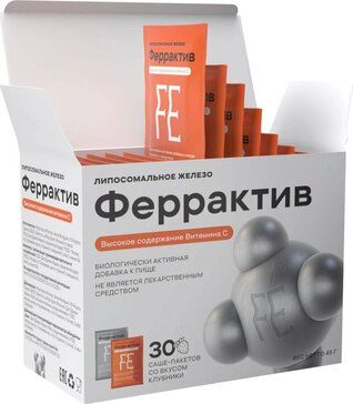 Феррактив Липосомальное железо, порошок, 30 шт.