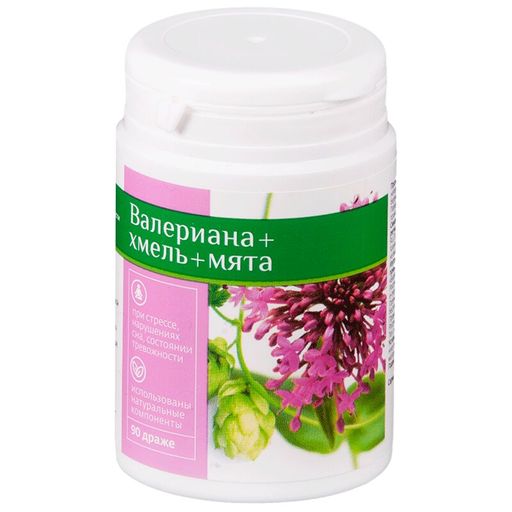 Валериана+Хмель+Мята, драже, 90 шт.