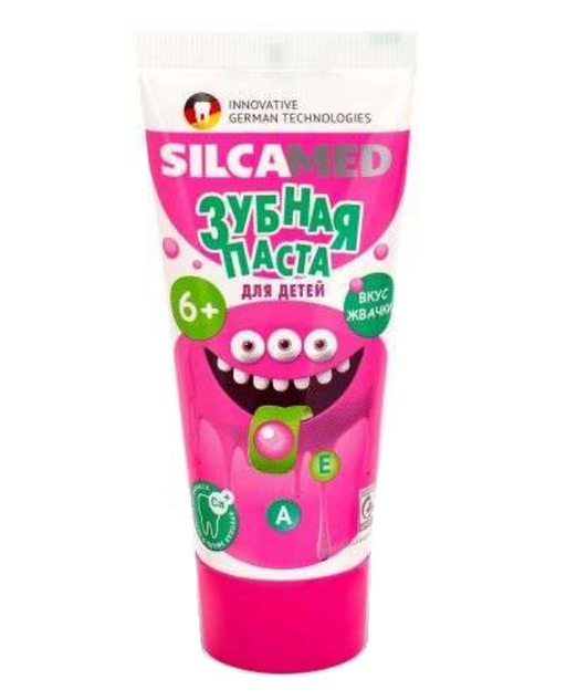 SilcaMed Зубная паста гелевая, для детей старше 6 лет, паста зубная, со вкусом жвачки, 65 мл, 1 шт.
