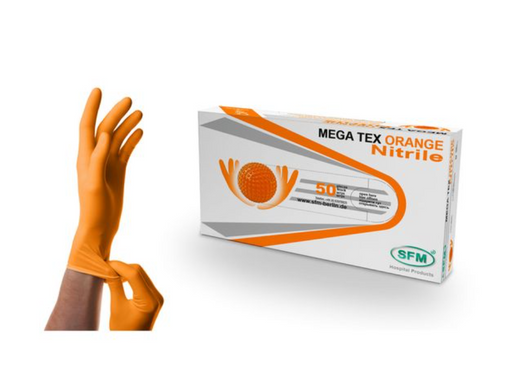 SFM Nitrile Mega Tex Перчатки нитриловые текстурированные, L, перчатки неопудренные нестерильные, 50 шт.