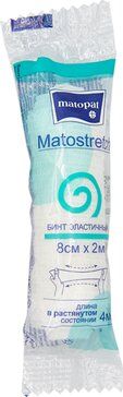 Matopat Matostretch Бинт эластичный фиксирующий без застежки, 8см х 2м, 1 шт.