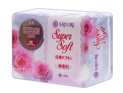 Sayuri Super Soft Прокладки ежедневные гигиенические, 2 капли, прокладки ежедневные, 36 шт.