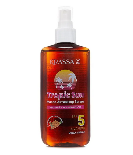 Krassa Tropic Sun Масло активатор загара, SPF5, спрей, 150 мл, 1 шт.