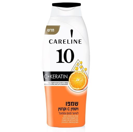 Careline 10 Шампунь с витамином C и кератином, для поврежденных и секущихся волос, 700 мл, 1 шт.