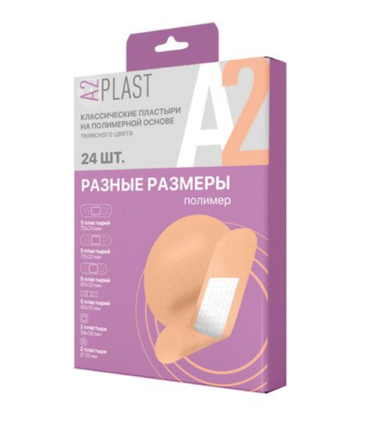 A2Plast Пластырь разных размеров Полимер, полимерная основа, 24 шт.