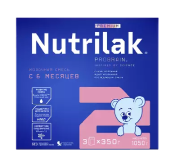 Nutrilak Premium 2 Смесь молочная сухая адаптированная, для детей с 6 месяцев, смесь молочная сухая, 1050 г, 1 шт.